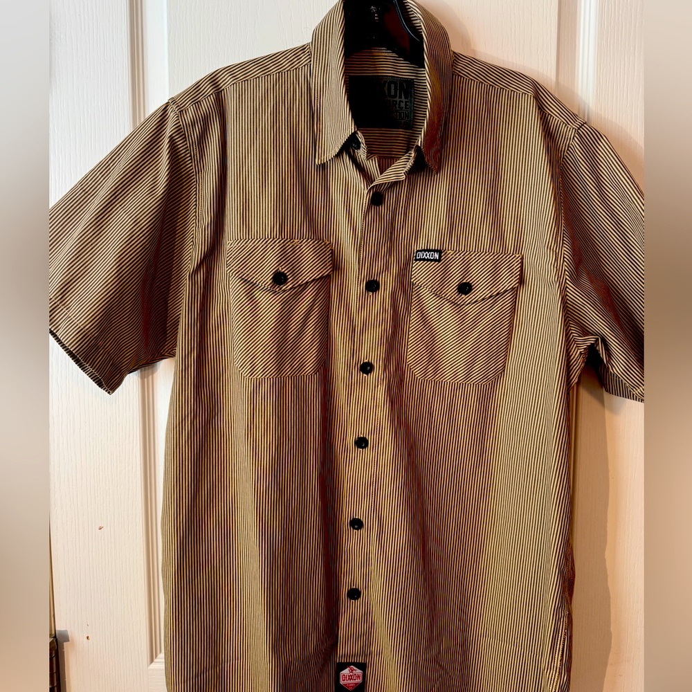 Dixxon Workforce Cotton Striped Short Sleeved Shirt - Large